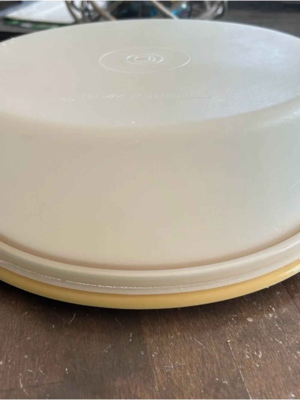 Tupperware Vintage Cream and Yellow Pie Food Storage Container
